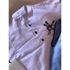 Conjunto Infantil Mickey Rock Azul Personalizado com Bordado"
