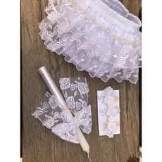 kit batizado-vela batizado-tiara de flor-calcinha bunda rica de renda batizado