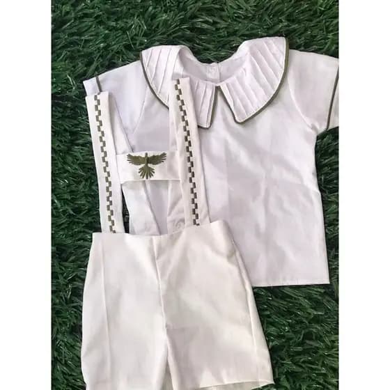 Conjunto Batizado Bordado Verde Espírito Santo
