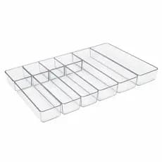 Kit 10 Organizadores Acrílico Transparente Empilhável Modular para Gavetas, Geladeiras Organização