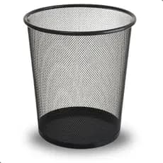 Lixeira Metal Aramado Cesto de lixo 10L Preta Redonda Para Escritorio Casa Quarto