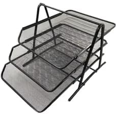 Organizador De Documentos De Mesa Escritório Metal 3 Andares Papel A4
