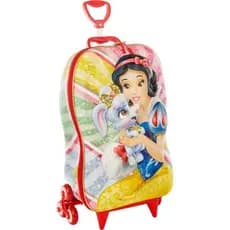 Mala Infantil Branca Neve 3 Rodas Compartimentos Multicolorida 20 Litros Resistente