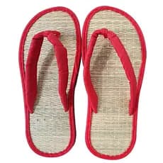 Chinelo De Palha Japonês Zori Conforto Todos Tipo de Pés cor Vermelho tamanho 41/42