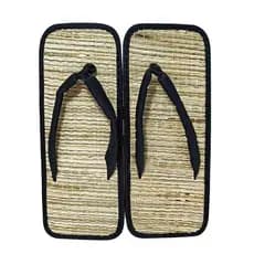 Chinelo De Palha Japonês Zori Conforto P Pés Tipo Quadrado 37/38