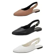 Sapatilha Feminina Bico Fino Confortavel Slingback