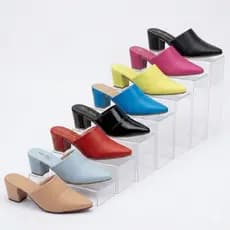 Scarpin Mule Salto Alto Grosso Luxo Bico Fino
