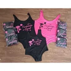 KIT 21 Peças Body Maiô Personalizado  Despedida de Solteira Team Bride Noiva - Forro na frente