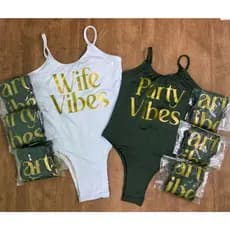 KIT COM 25 PEÇAS  FORRO PARTE DA FRENTE INTEIRA Body Maiô  Noiva Team Bride Despedida de Solteira