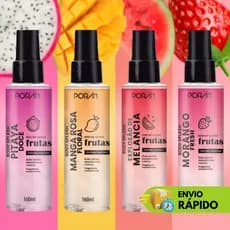 Body Splash Frutas Porán 160ml - Perfume Desodorante Corporal - Melancia - Pitaya - Manga Rosa - Morango - Pêssego