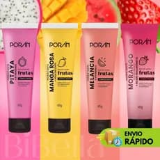 Hidratante Corpo e Rosto Porán 145g - Corporal e Facial - Melancia - Pitaya - Manga Rosa