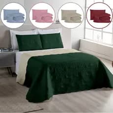 Cobre leito Colcha de Cama Dupla Face Matelado FOLHAS SOLTEIRO 02 Peças, CASAL ou QUEEN 03 Peças