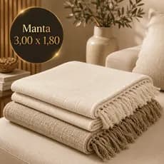 Manta 3,00 x 1,80M Para Sofá King Luxo Gigante  100% Algodão Protetor Decoração