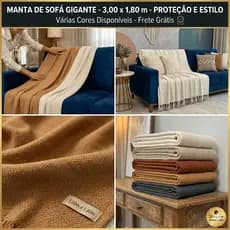 Manta Gigante 300x180 Para Sofá King 100% Algodão Protetor Decoração Elegante