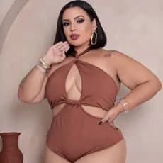 Biquíni Maio Plus Size Body Nozinho Curve Sem Transparência Maiô feminino esconde barriga elegante