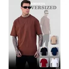 Camiseta Masculina Oversized Gola Alta Basica Streetwear