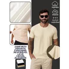 Camiseta Basica Masculina Algodão Lisa Malha Peruana Premium