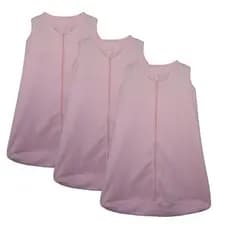 Kit 3 Saco de Dormir Bebê Rosa Enxoval Pijama 100% Algodão Premium