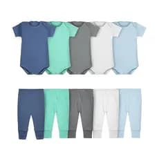 Body Bebê e Calça Mijão Kit 10 Peças Manga Curta Masculino Roupinha de Bebê