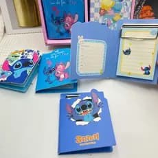 Prancheta Com Bloquinho Stitch Fofo 11x18cm | Bloco De Anotações Escola e Escritório
