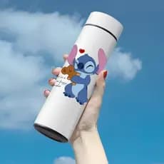 Garrafa Térmica Lilo e Stitch Água Café Chá Medidor de Temperatura