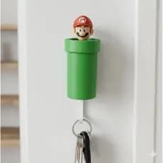 Porta Chaves Super Mario Cano Verde Com Gancho Suporte Parede Decorativo Organizador