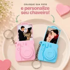 Chaveiro Câmera Retrô Porta Foto Personalizado com Imagem Casal  Namorados Presente Criativo