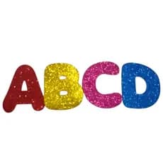 Alfabeto de Eva com glitter 12 cm