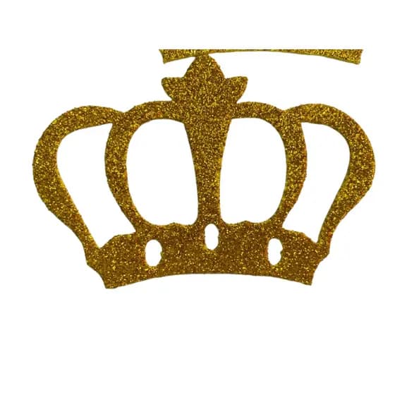 coroa media de eva de glitter dourado com 10 unidades 5x7