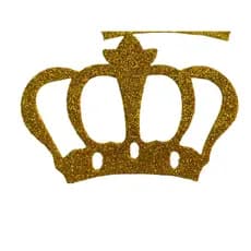coroa media de eva de glitter dourado com 10 unidades 5x7