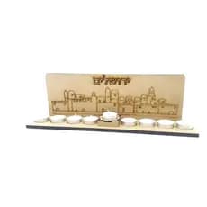 Chanukiá Em Mdf. Candelabro Para 9 Velas