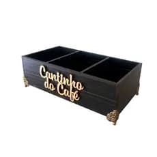 Porta açúcar adoçantes colheres para cantinho do café
