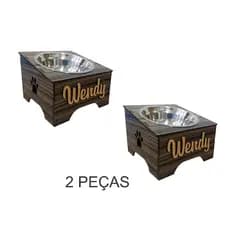 2 COMEDOUROS PARA GATOS E CÃES DE PEQUENO PORTE PERSONALIZADO COM O NOME