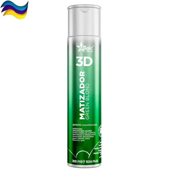 Matizador Magic Color Green Blond 3D Efeito Champagne 300ml Cabelos Descoloridos Neutralizador