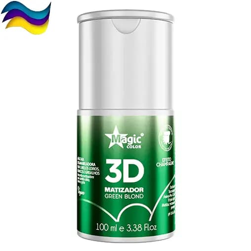 Matizador Magic Color Green Blond 3D Efeito Champagne 100ml Cabelos Descoloridos Neutralizador