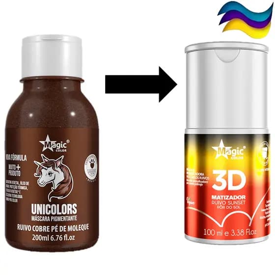 Matizador Magic Color Ruivo Sunset 100ml Máscara Pigmentadora Efeito Camaleão Tonalizante