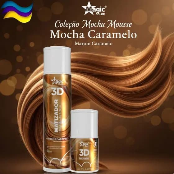 Matizador Mocha Caramelo 3D Magic Color - Máscara Intensificadora Marrom Caramelo Tonalizante