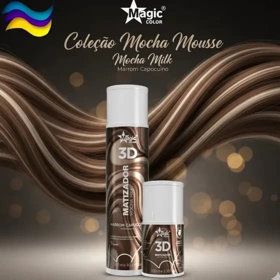 Matizador Mocha Milk Capuccino 3D Magic Color - Máscara Intensificadora Marrom Capuccino Tonalizante