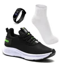 Kit Tênis Masculino Esportivo Para Treino Academia Corrida + Relógio + Meia