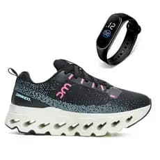Tenis Feminino Academia Esportivo Caminhada Corridas Leve Confortável Alta Performance + Relogio