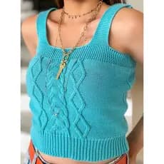 croped de tricot liso blusa regata menina