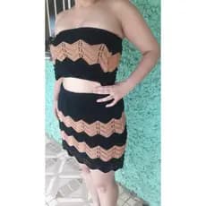 conjunto mini saia e croped zig zag tricot croche sarah calixto