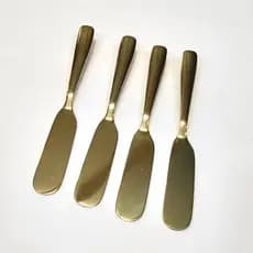 Conjunto com 4 Espátulas de Patê Wolff em Aço Inox Dourado