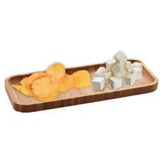 Bandeja Petisqueira Retangular de Bambu Pequena 36x15x1,5cm