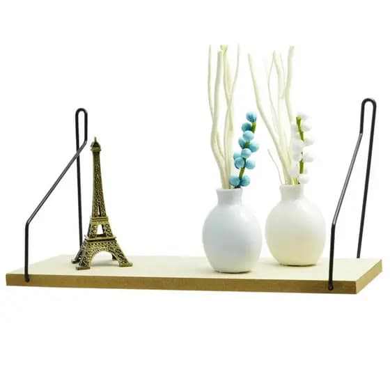 Prateleira Decorativa Organizador em MDF e Ferro Preto Tamanho P 30x12cm