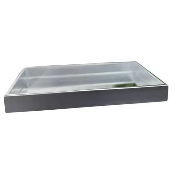 Bandeja Decorativa Espelhada em Ferro e Vidro 35x20cm