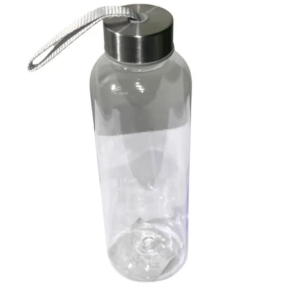 Garrafa de Água Casual em Plástico com Tampa de Metal 550ml