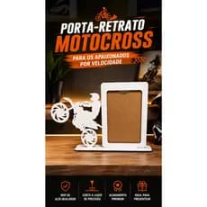Porta retrato modelo de Motocross com nome personalizado para foto 10x15cm