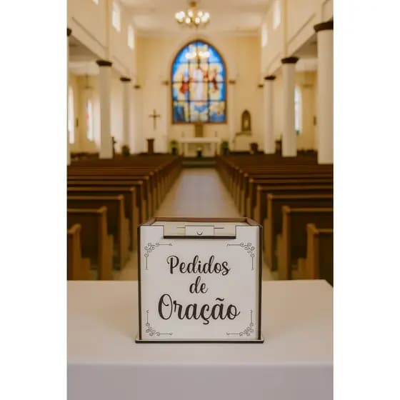 Urna Cofre Pedidos de Oração 12cmx12cmx12cm