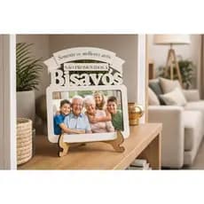 Porta retrato em mdf branco personalizado para Vovôs, Vovó, Bisavós, Tia, Padrinhos, Trisavô para foto 10x15cm